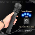 2000 Lumens USB RECHARGAGE HUNTING IMPHERSION IMPHERPORT XHP70 Zoomable High Light Beam LED TORCH lampe avec affichage d&#39;état de puissance